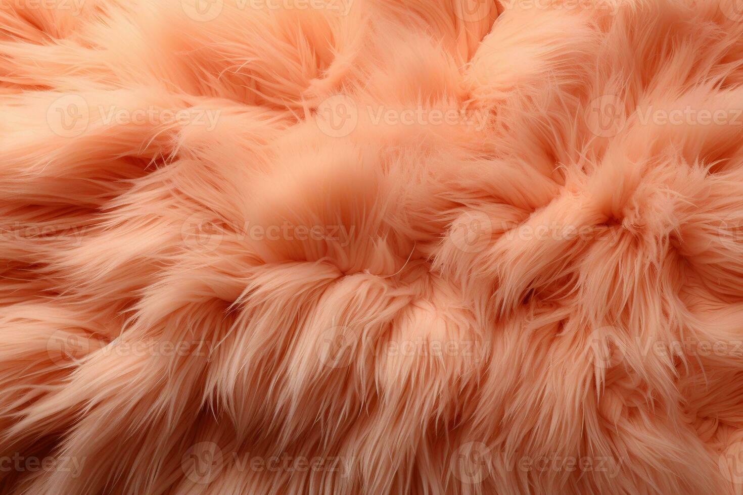AI generated abstract background texture of fluffy delicate peach fur photo