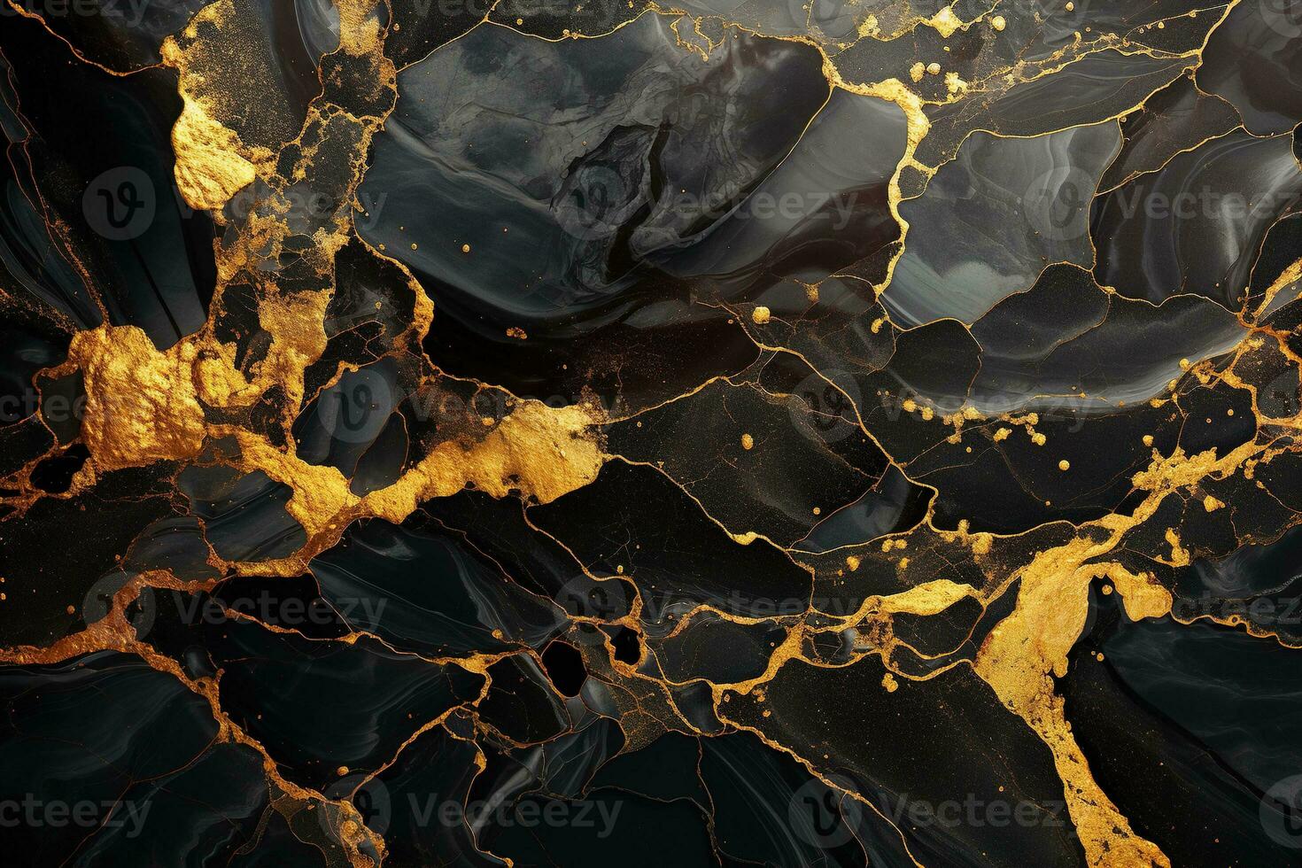 AI generated elegant natural black gold marble stone texture, luxury abstract background photo