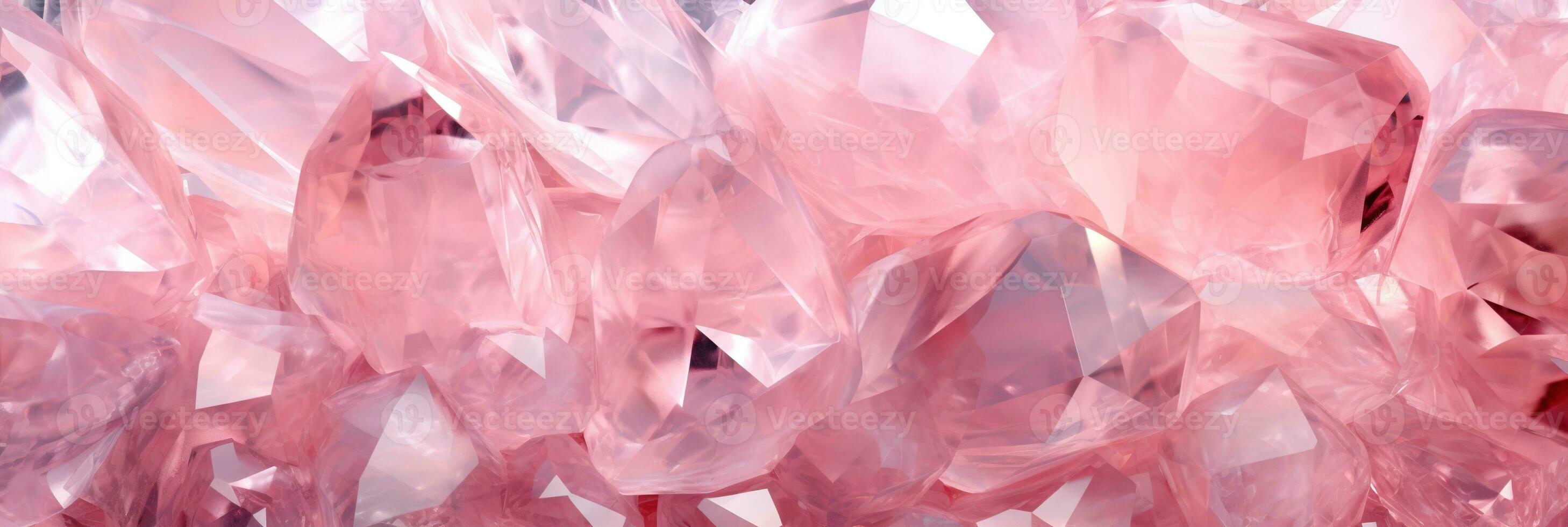 AI generated closeup abstract texture pink quartz stone background for banner design photo