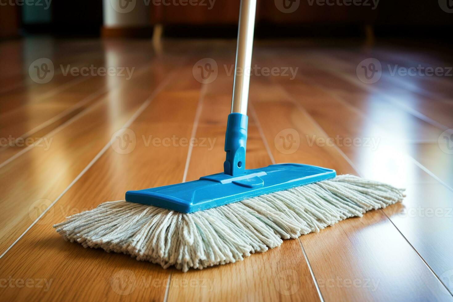 AI generated closeup of a mop for washing the laminate floor photo