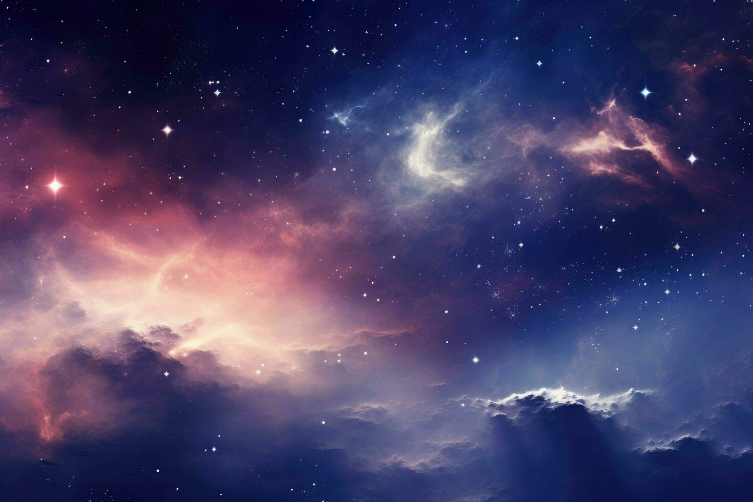 AI generated Universe galaxy wallpaper star particle motion on black background, starlight nebula in galaxy at universe Space background, Ai generated photo