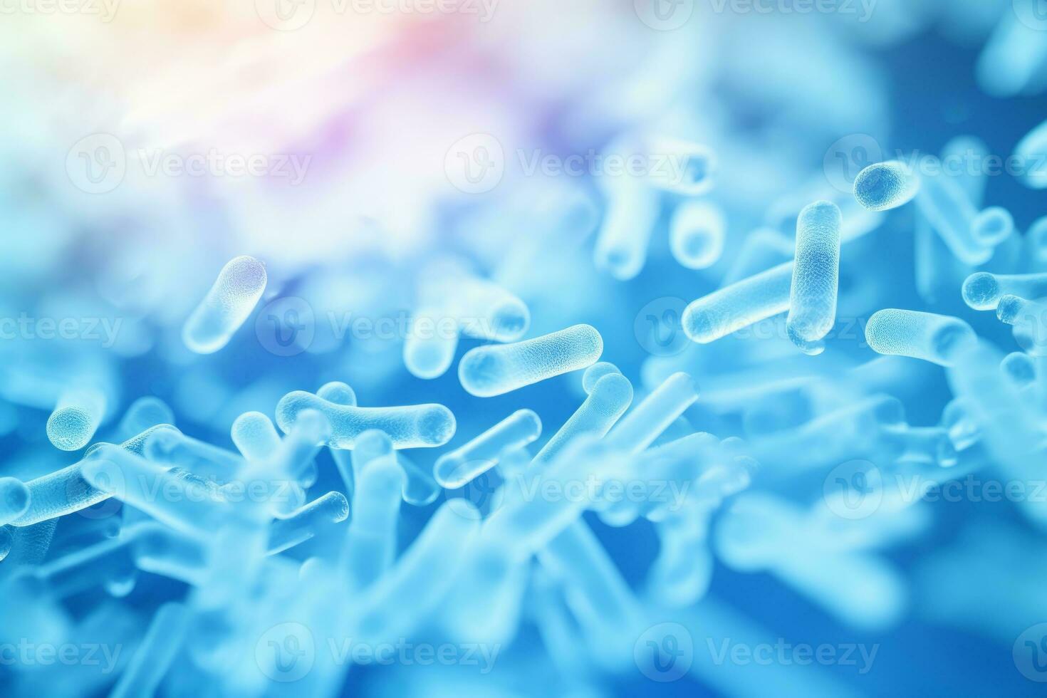 AI generated Bacillus bacteria. Bacterial infection as a microscopic background. Dangerous disease strain case. Generative AI photo