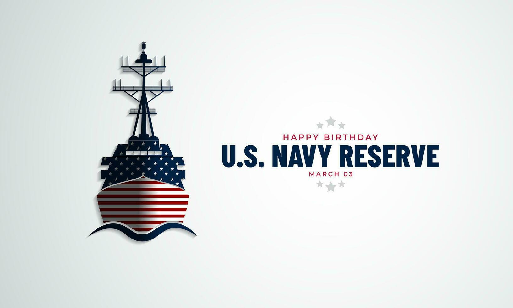 Happy Birthday US Navy Reserve March 03 Background Vector Illustration