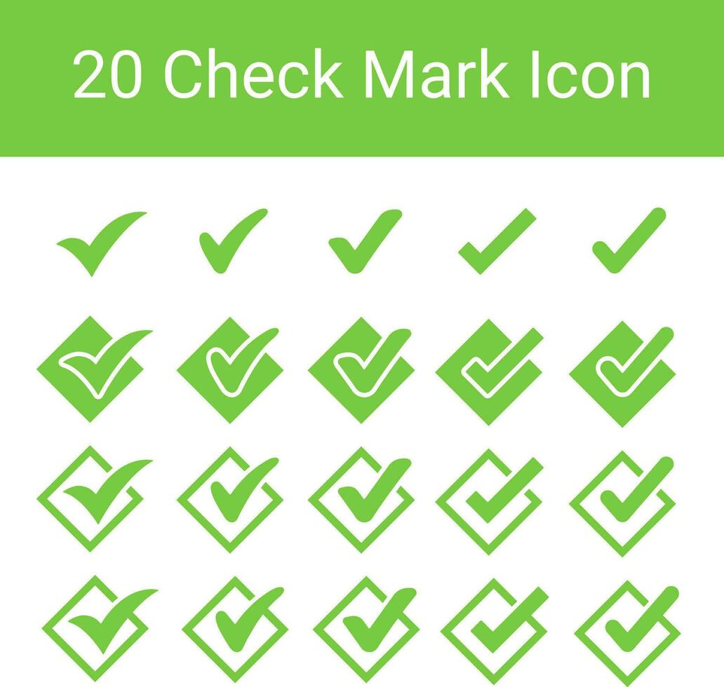 Check Mark, Valid, Yes, Confirmation, Okey, Positive checked, confirm, Acceptance in checklist, icon set vector
