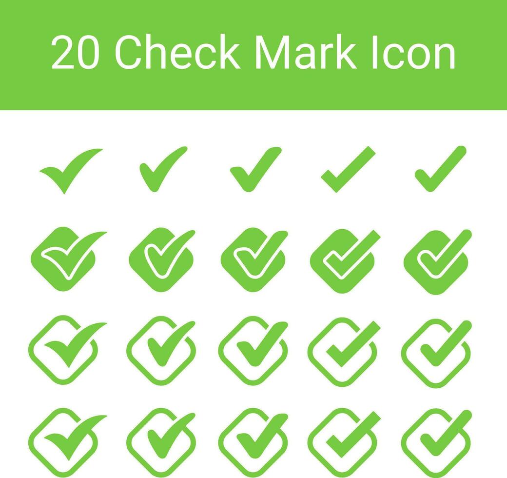 Check Mark, Valid, Yes, Confirmation, Okey, Positive checked, confirm, Acceptance in checklist, icon set vector