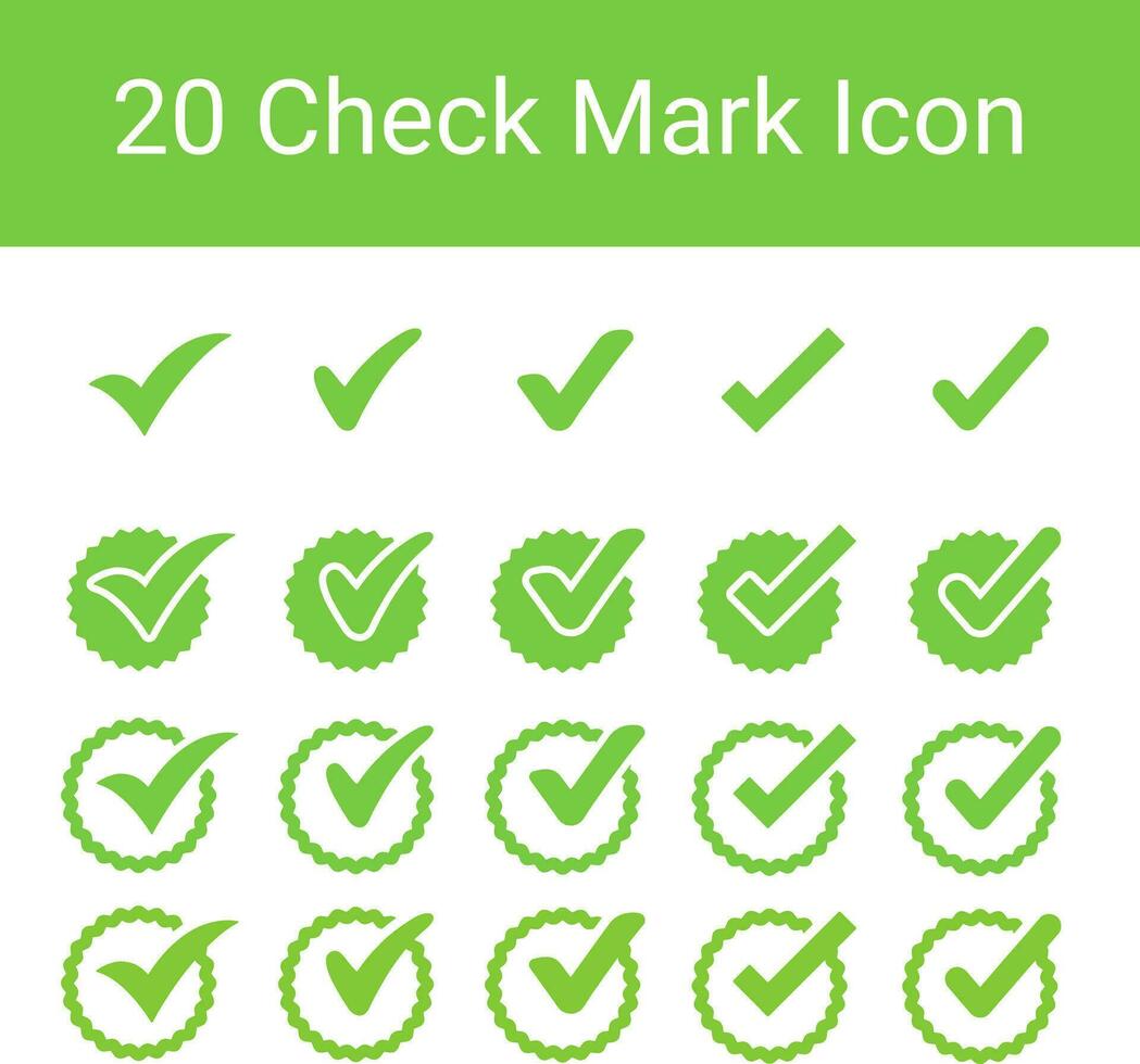 Check Mark, Valid, Yes, Confirmation, Okey, Positive checked, confirm, Acceptance in checklist, icon set vector