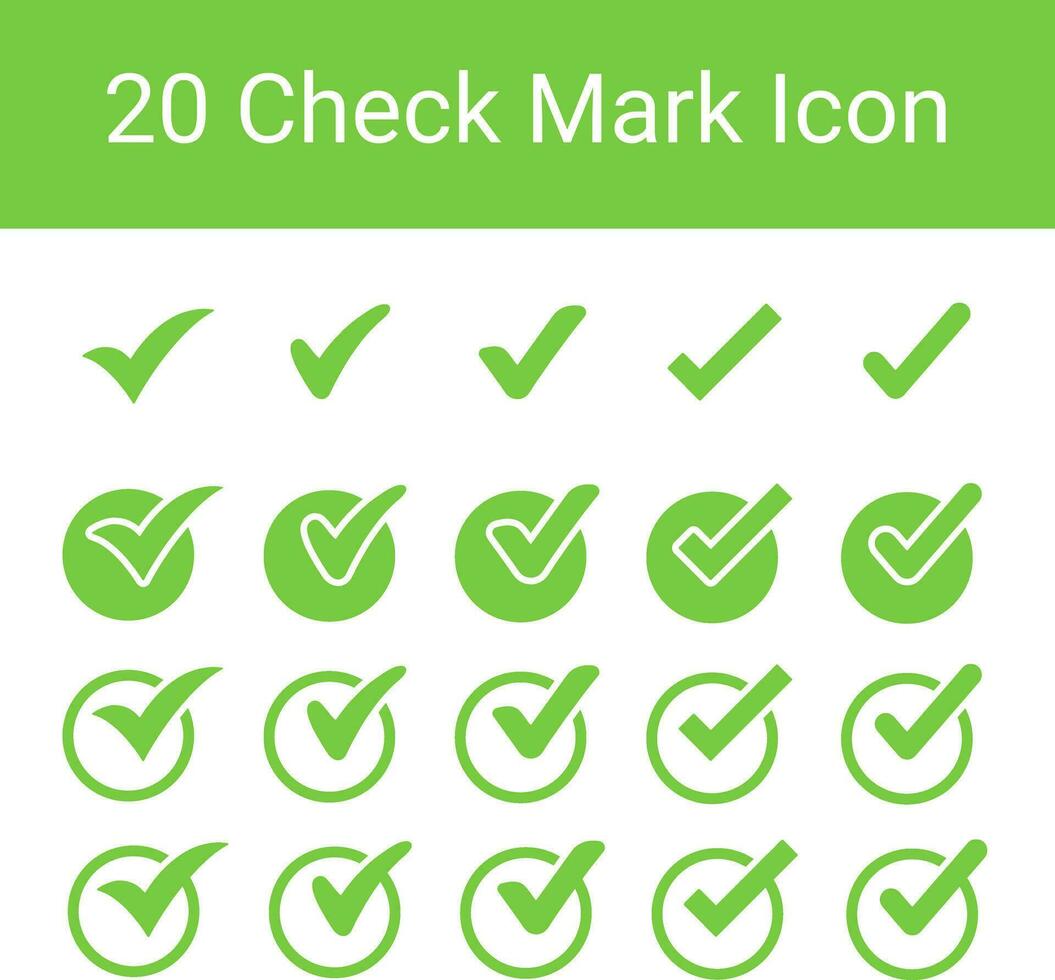 Check Mark, Valid, Yes, Confirmation, Okey, Positive checked, confirm, Acceptance in checklist, icon set vector