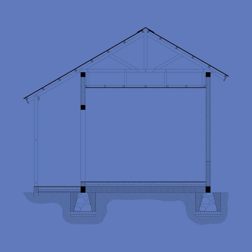 House cross section, view on inside room. Vector EPS10.