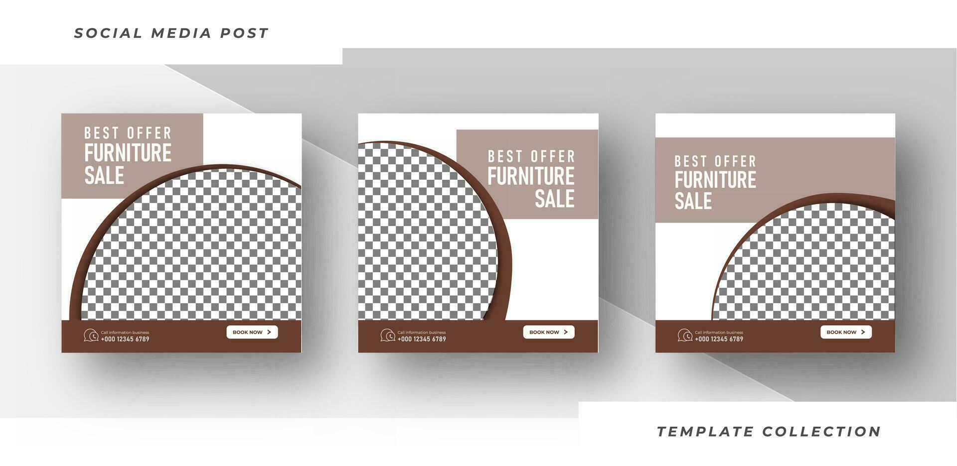 Minimalist modern furniture for sale social media post template .Pro Vector