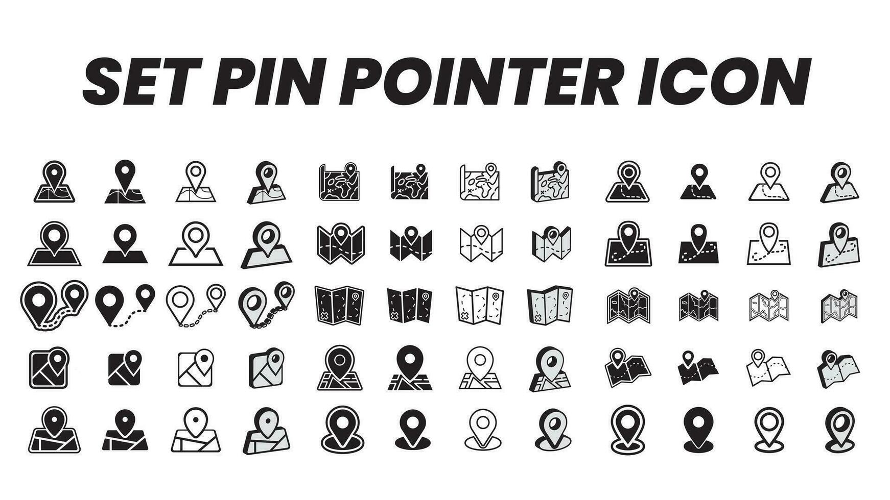 icon set location pin sign. pointer navigation symbol. GPS tag collectiion icon set poin on map vector. vector