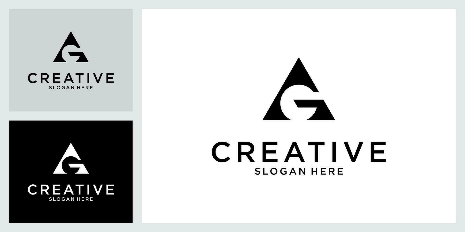 GA or AG initial letter logo design vector