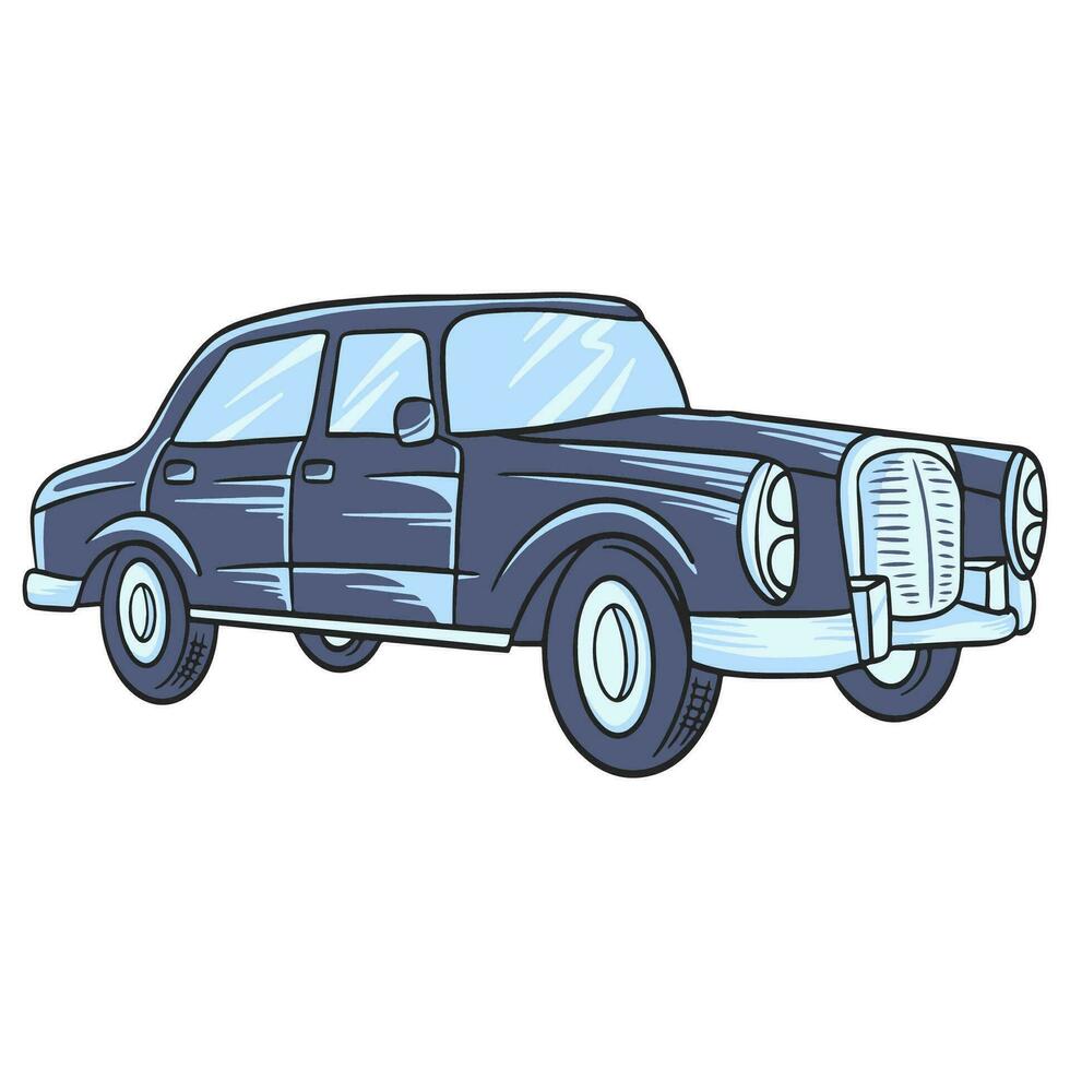 Classic Retro Car Hand-drawn illustration vector