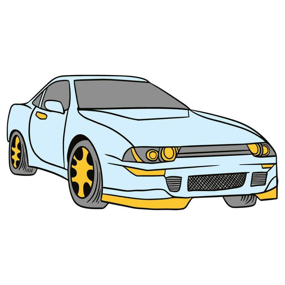 Classic Retro Car Hand-drawn illustration vector