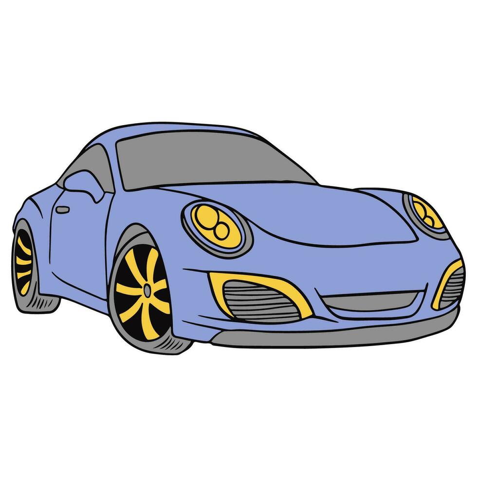 Classic Retro Car Hand-drawn illustration vector