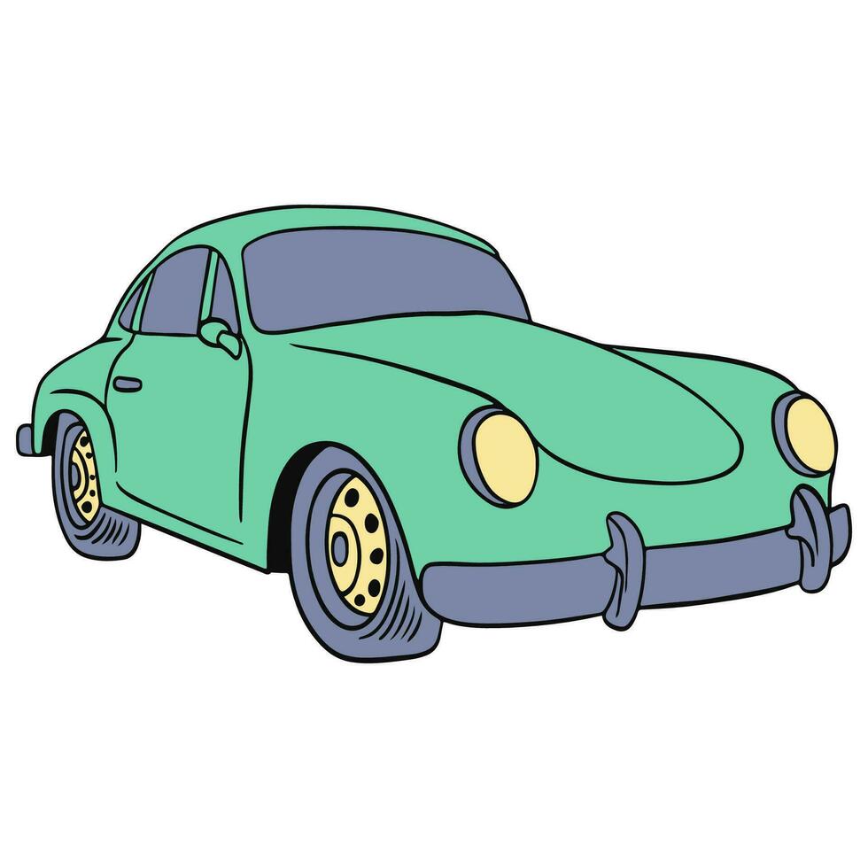Classic Retro Car Hand-drawn illustration vector
