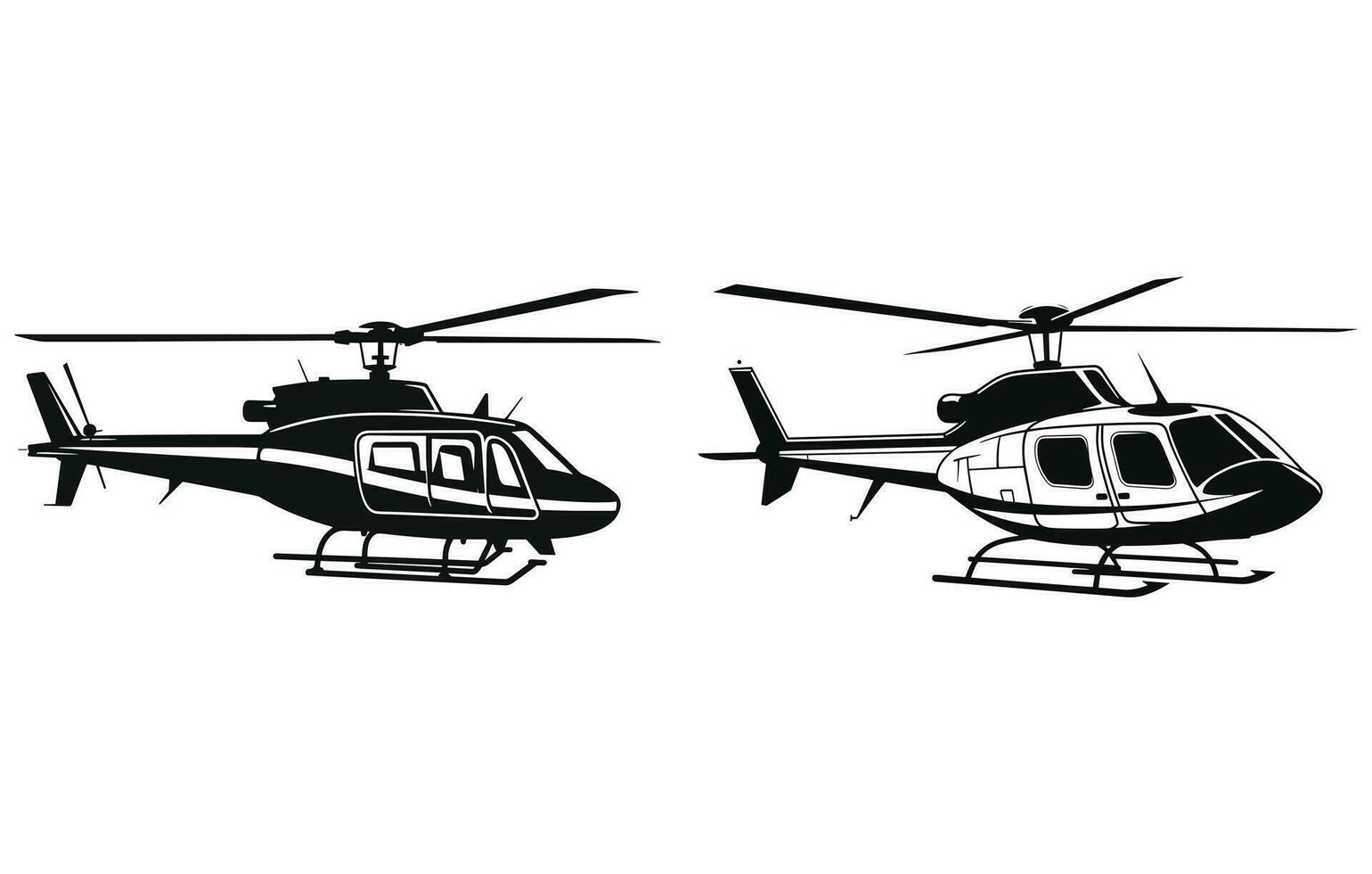 silueta de un helicóptero en blanco fondo,helicóptero sencillo negro silueta. vector