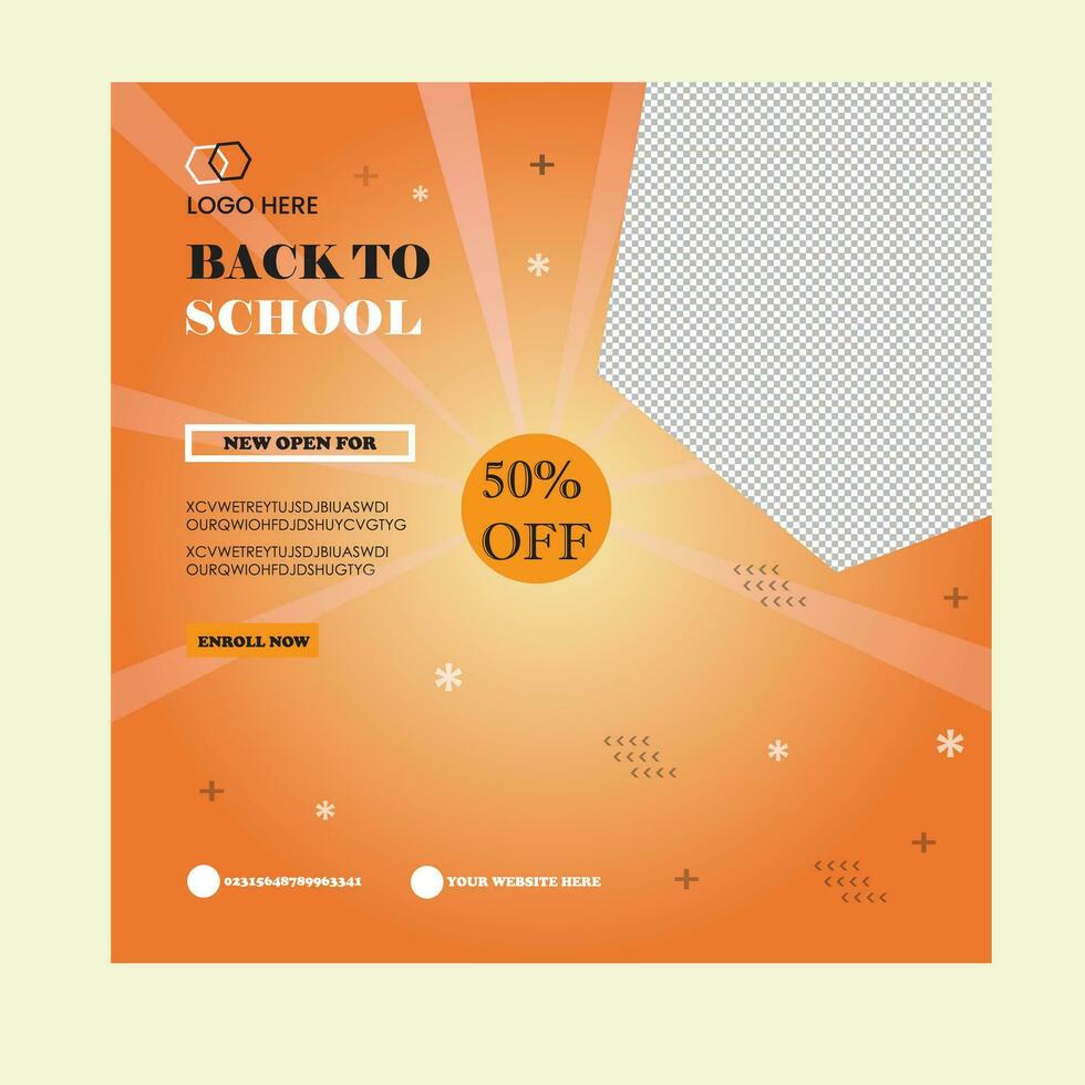 School Admission social media post vector