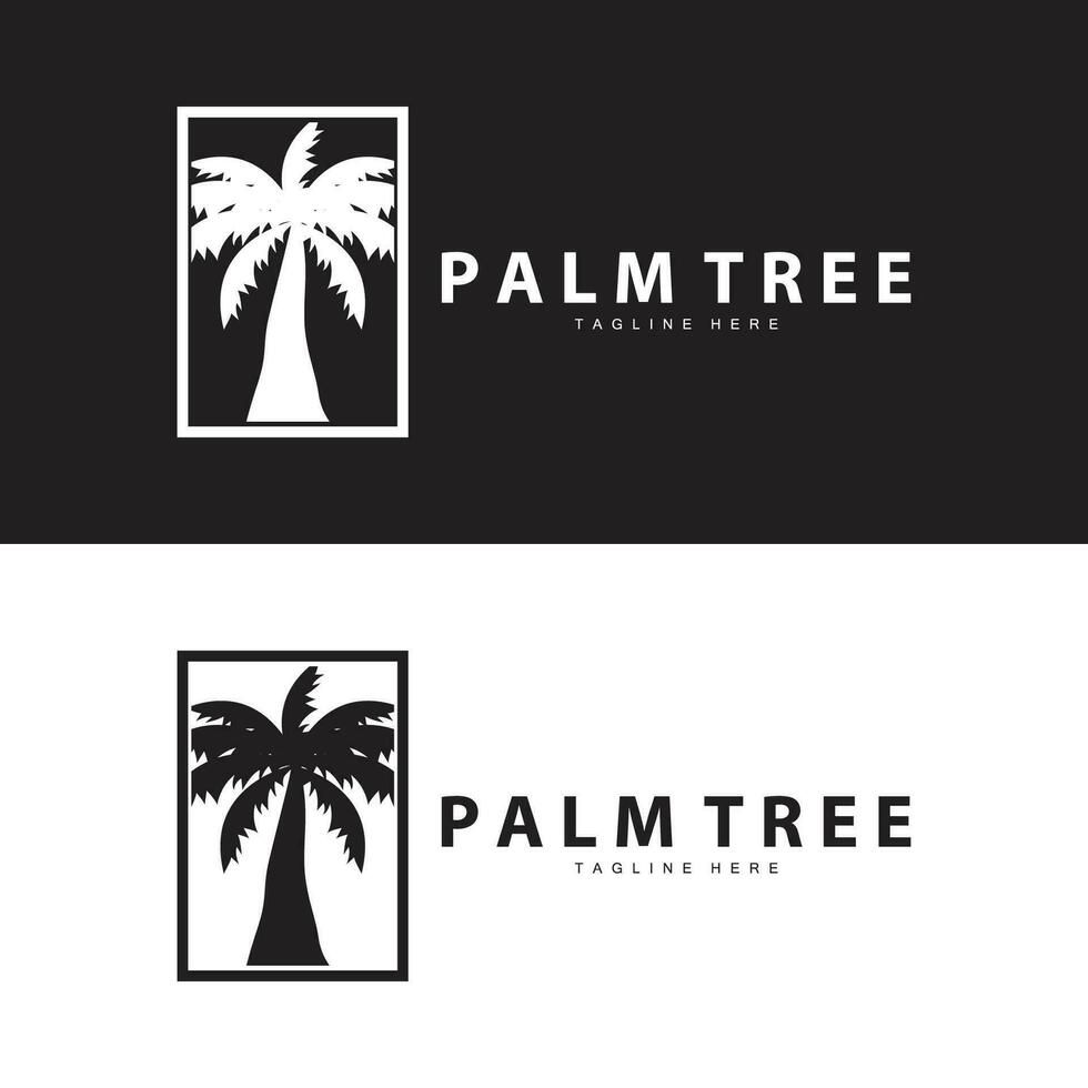 Coco árbol logo diseño verano playa planta palma árbol ilustración modelo vector