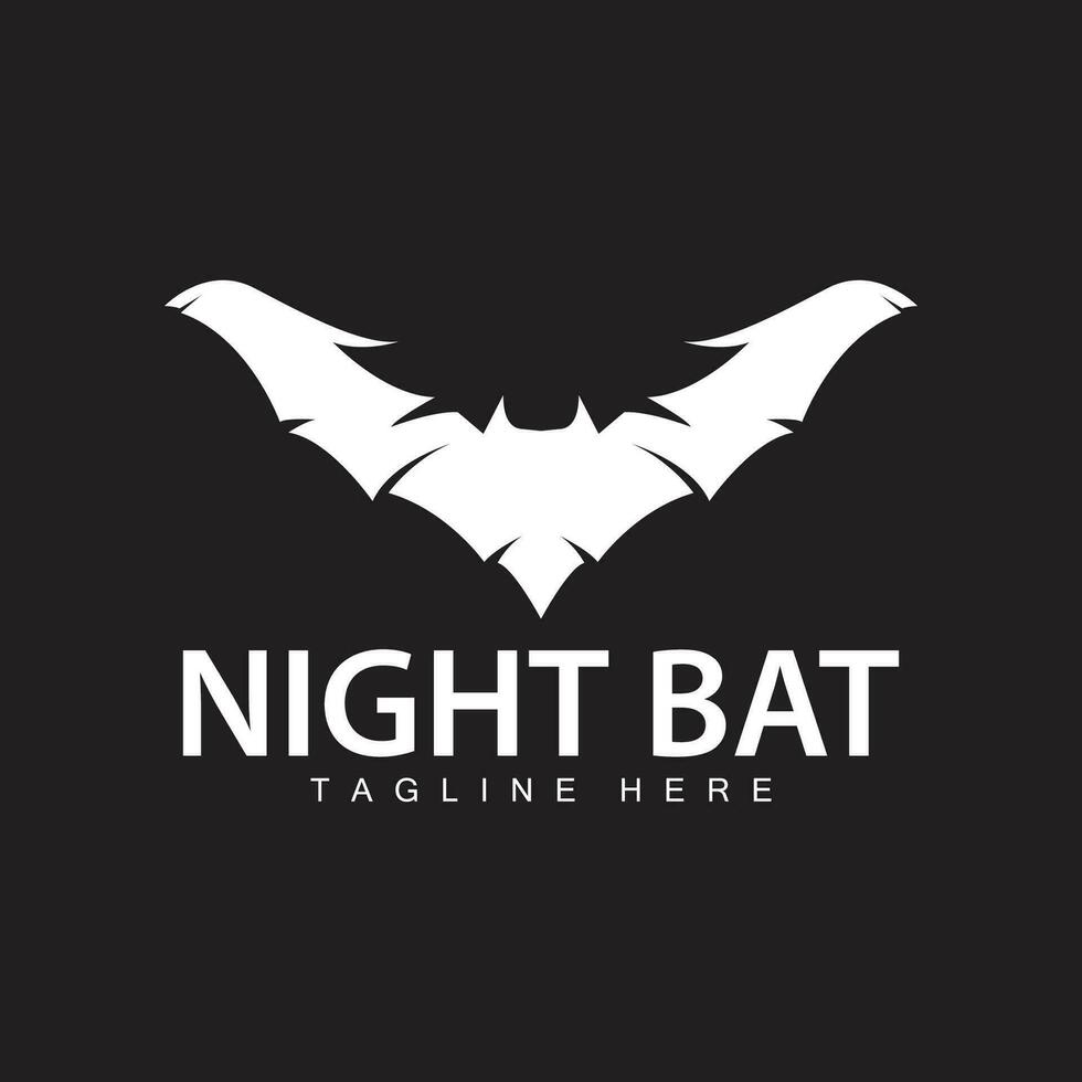 Halloween bat logo bat night animal design vector illustration template