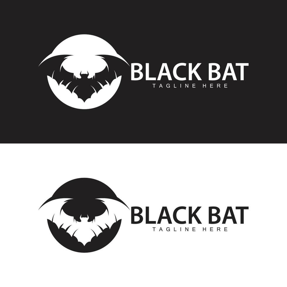 Halloween bat logo bat night animal design vector illustration template