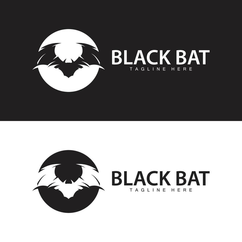 Halloween bat logo bat night animal design vector illustration template