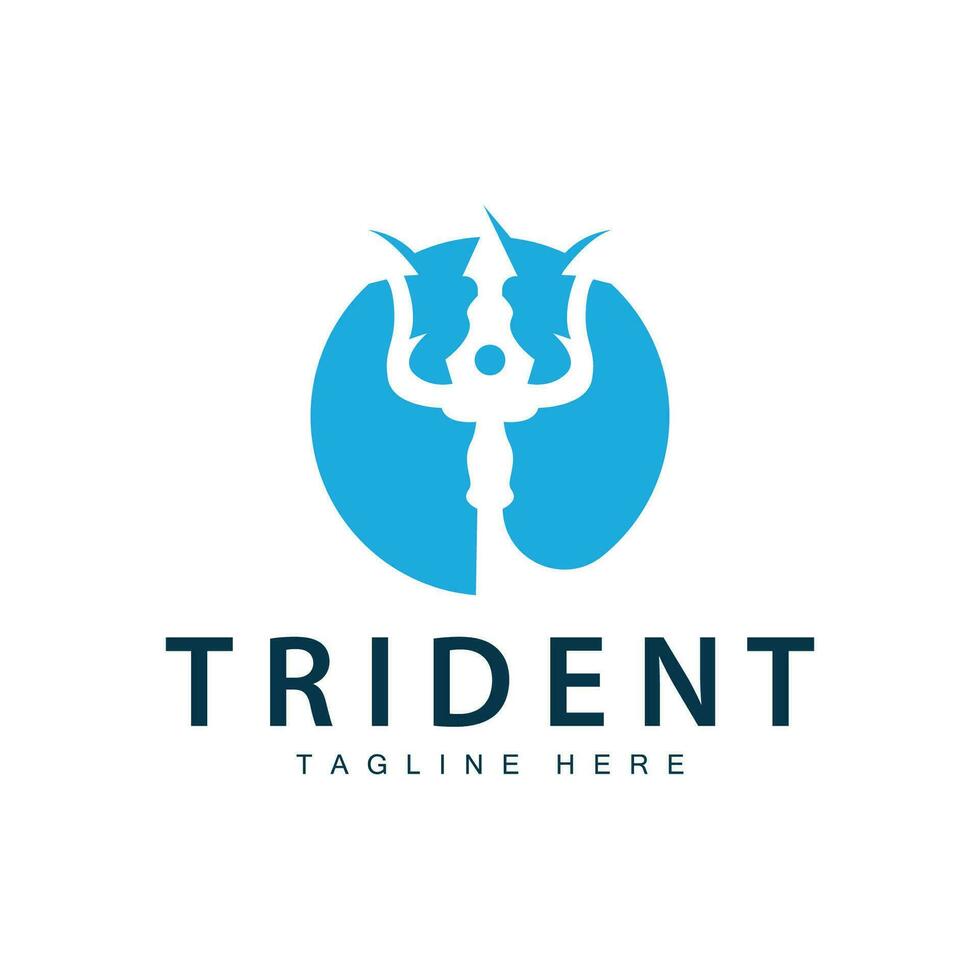 Trident logo design spear weapon vector sea king poseidon neptune symbol template