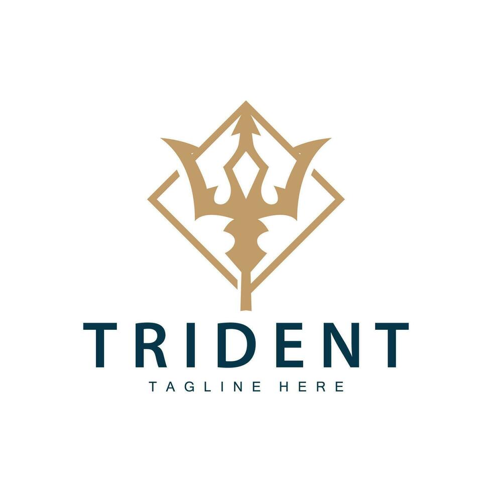 Trident logo design spear weapon vector sea king poseidon neptune symbol template