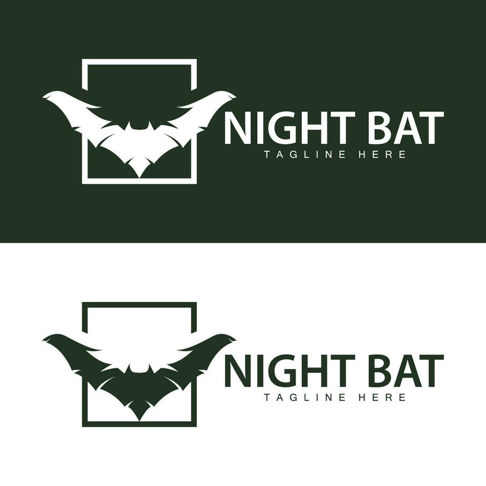 Halloween bat logo bat night animal design vector illustration template