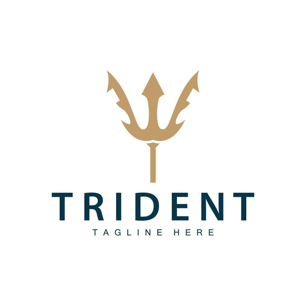 Trident logo design spear weapon vector sea king poseidon neptune symbol template