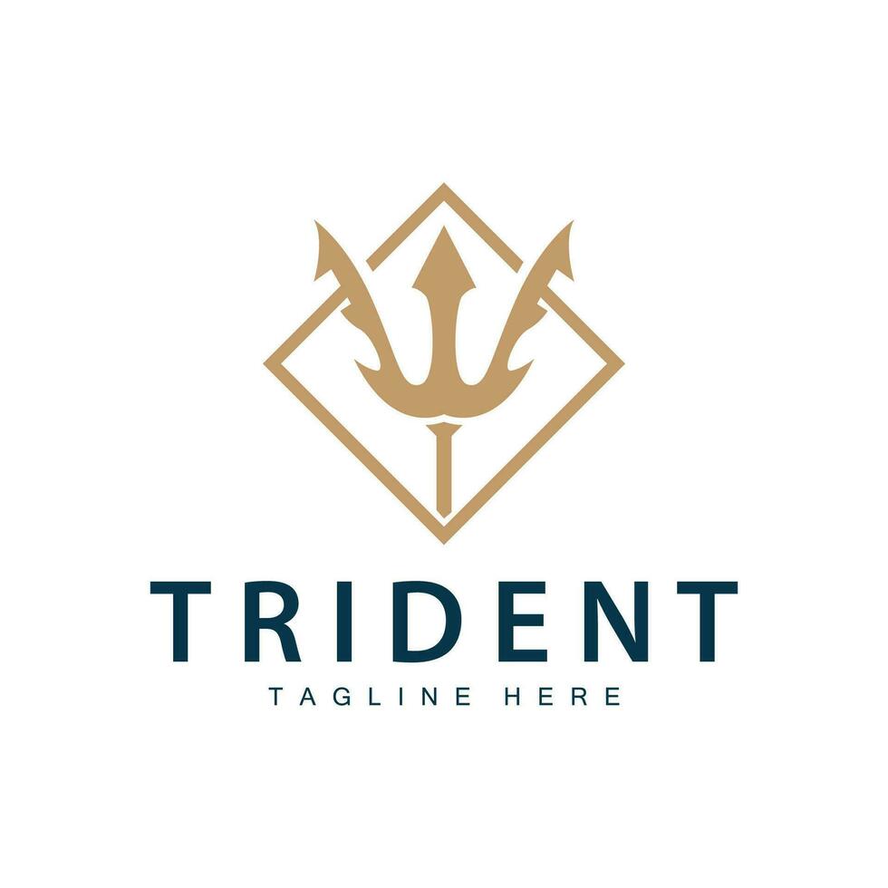 Trident logo design spear weapon vector sea king poseidon neptune symbol template