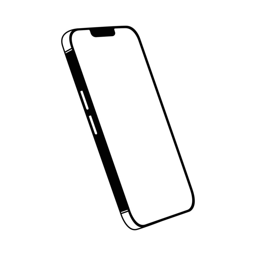 Smartphone or Mobile phone with blank screen Vector Design Template