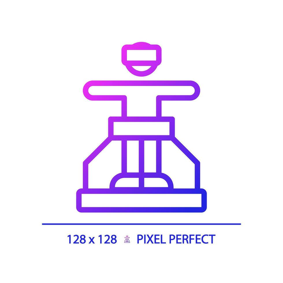 2D pixel perfect gradient hologram icon, isolated simple vector, thin line illustration representing VR, AR and MR. vector