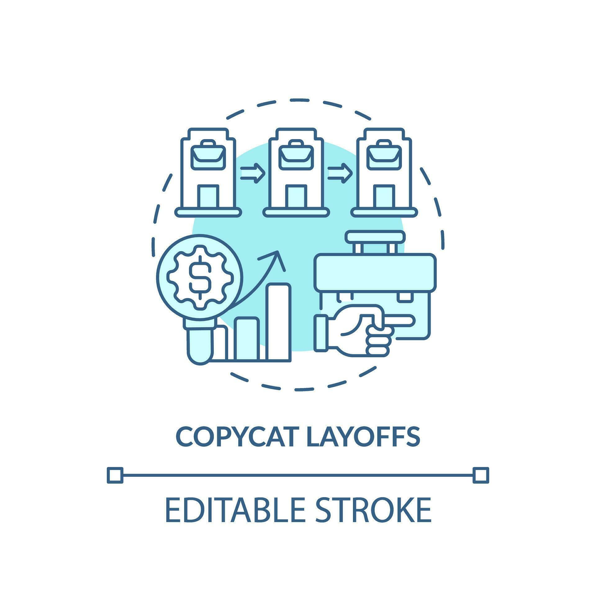 2D editable blue copycat layoffs icon, monochromatic isolated vector