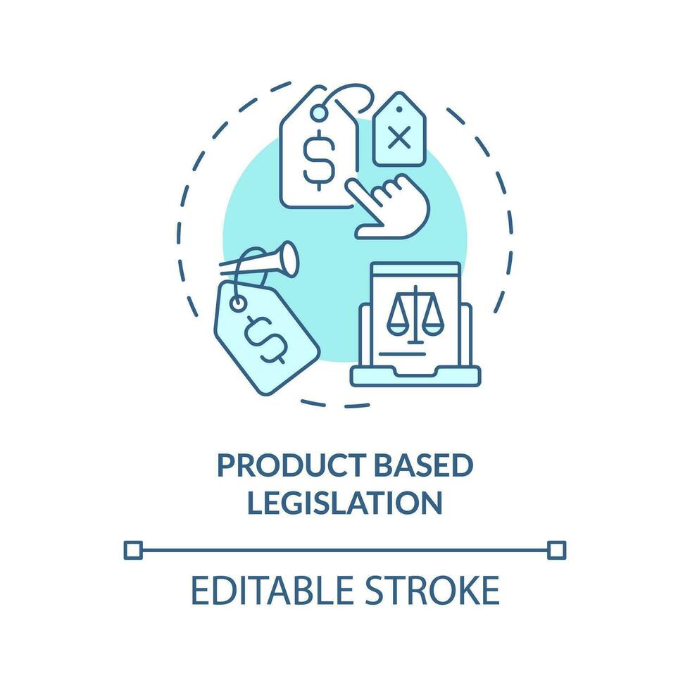 2D editable blue product based legislation icon, isolated monochromatic vector, thin line illustration representing pink tax. vector