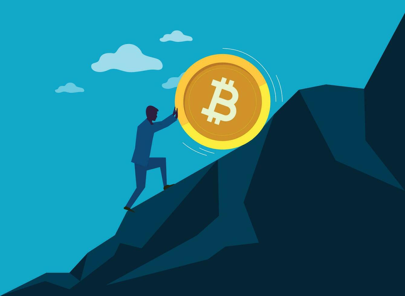 Bitcoin and crypto currency investment vector