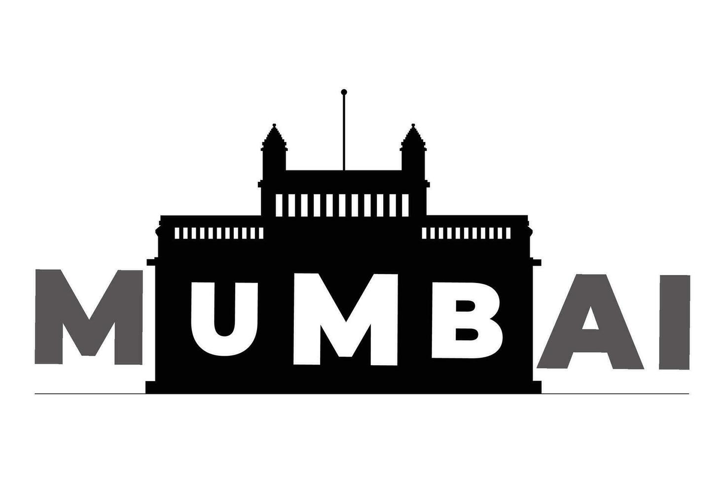 Mumbai ciudad conceptual logo vector ilustración