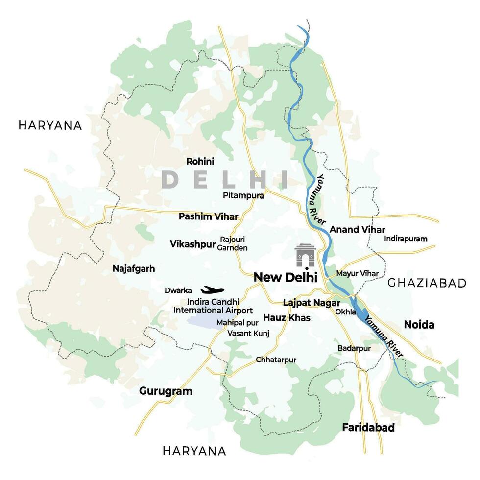 Delhi texture map on white background vector