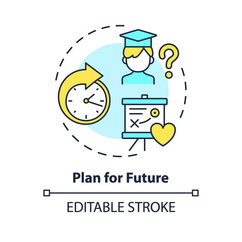 2D editable thin line icon plan for future concept, isolated simple vector, multicolor illustration representing parenting children with health issues. vector