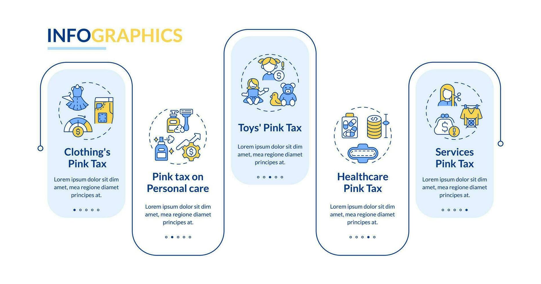 2D pink tax vector infographics template with simple thin line icons, data visualization with 5 steps, process timeline chart.