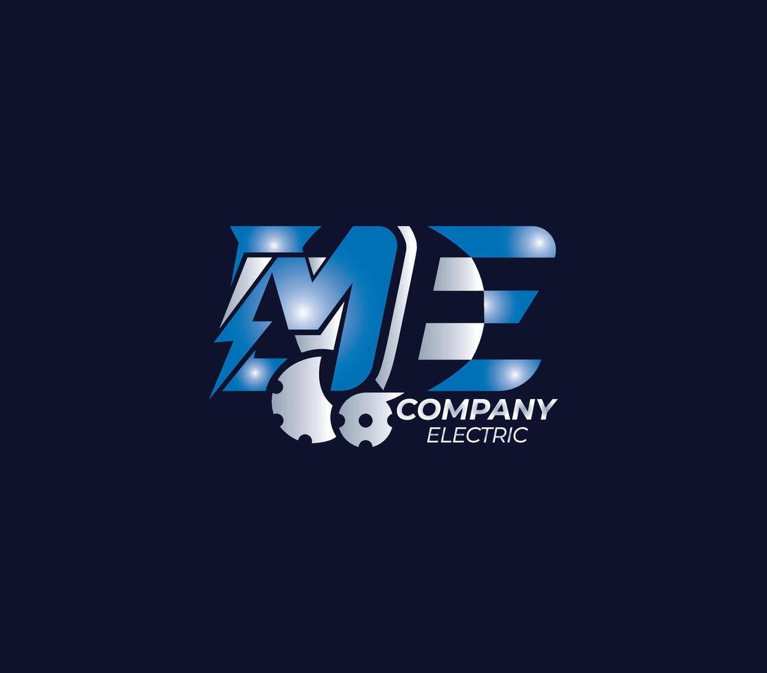 ME Letter Creative Electric Power Modern Logo Design Company Concept vector