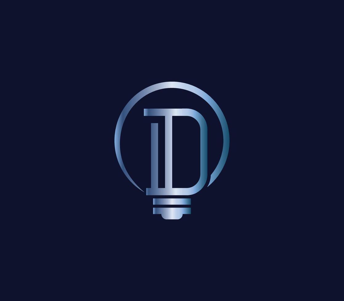 Creative D Letter bulb Energy Power Modern Logo Design Company Concept vector