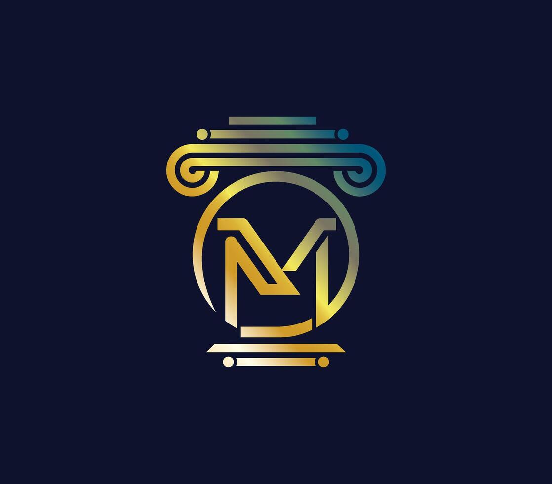 Creative M Letter law firm Colorful Modern Logo Design Company Concept vector