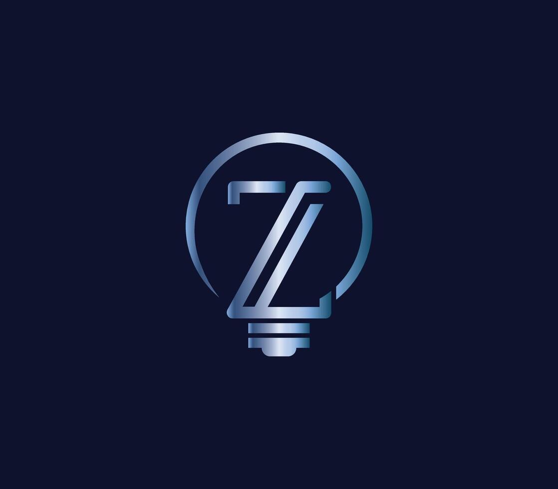 Creative Z Letter bulb Energy Power Modern Logo Design Company Concept vector