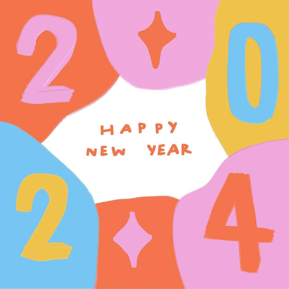 hand drawn text for new year 2024 vector