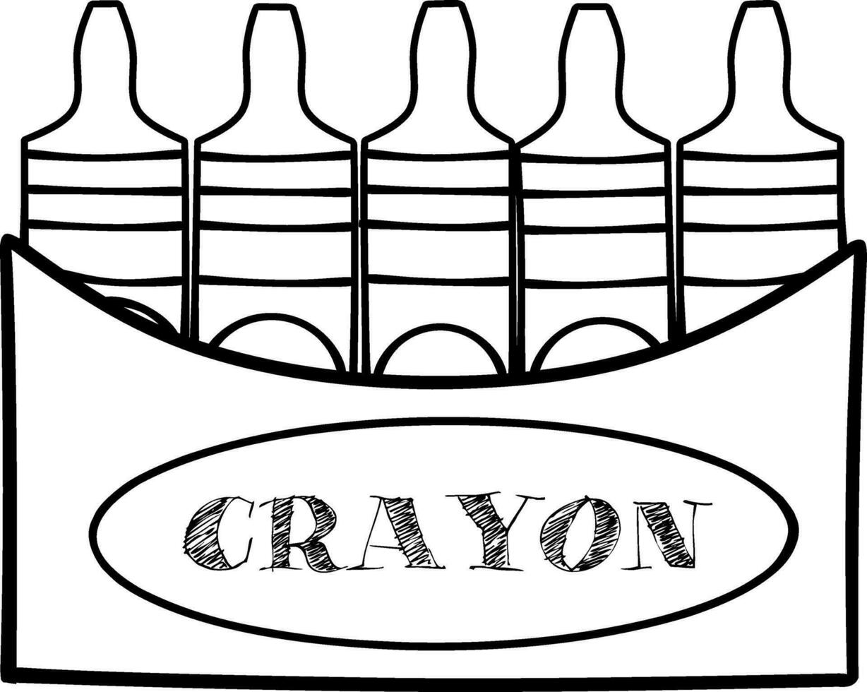 illustration box of crayon cartoon isolated vector