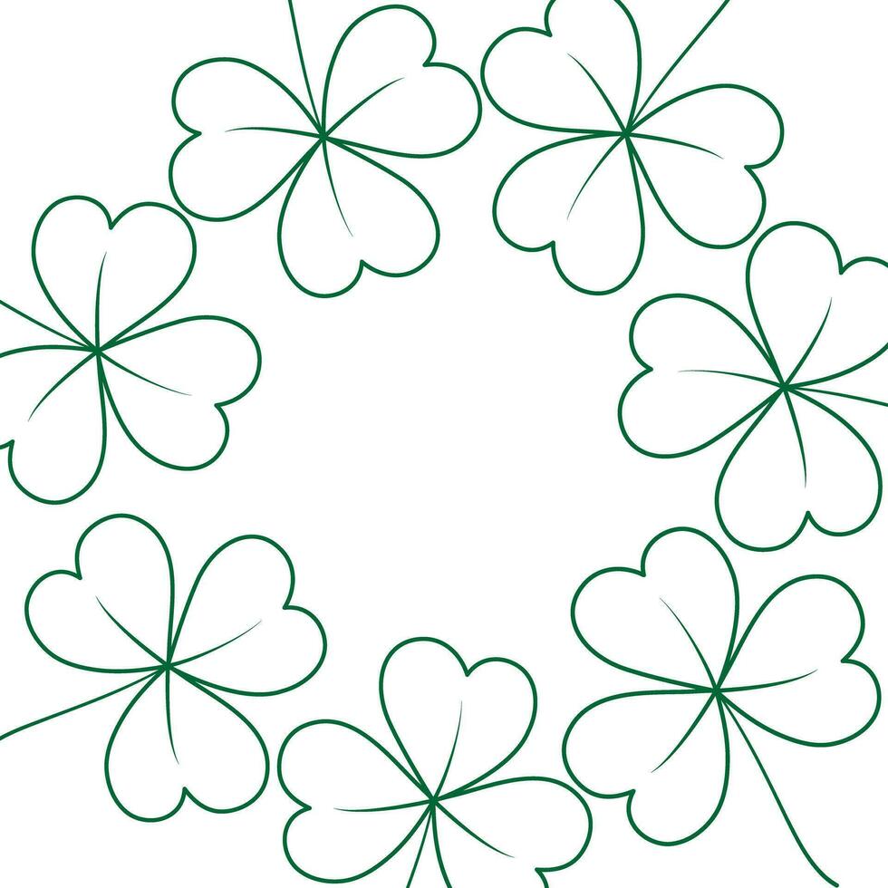 Abstract circle shamrock frame border with copy space. Design concept for greetings or other uses vector