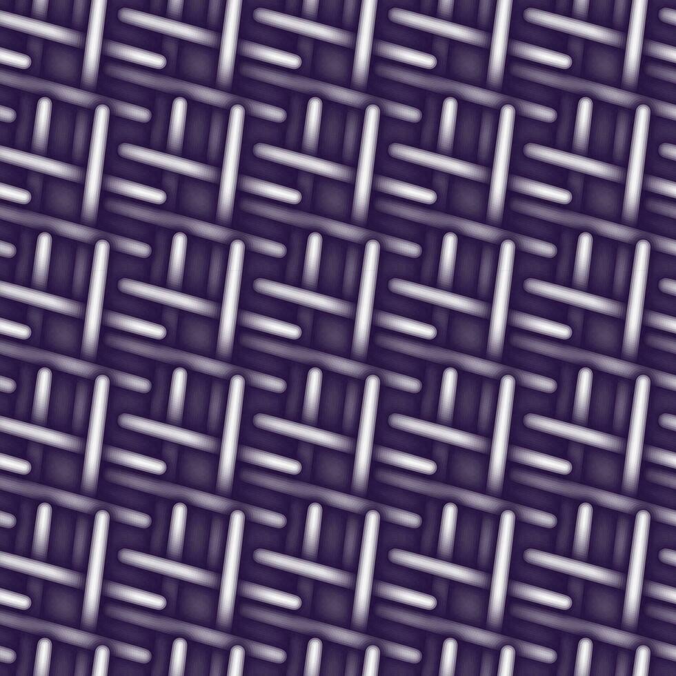 Abstract backdrop texture of intertwined luminous elements in trendy dark purple. Knitted 3D effect vector