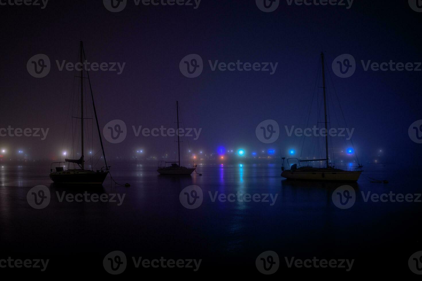 Foggy Bay at Night photo