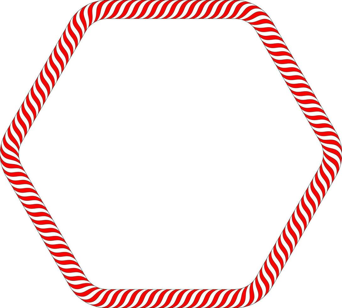 blanco rojo hexagonal pirulí caramelo marco vector