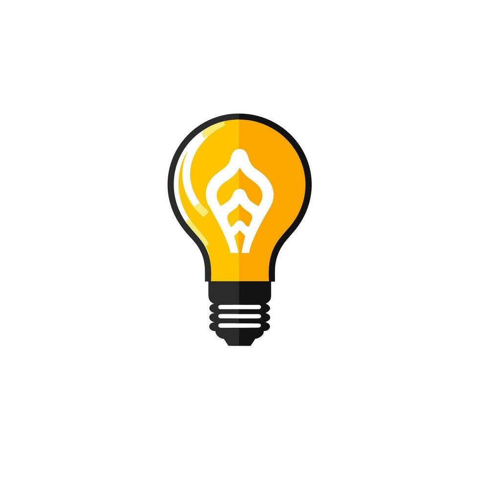 AI generated Technology solution filled outline yellow logo. Problem solving. Lightbulb symbol. Design element. Ai art for corporate branding, bi tool, creative agency vector